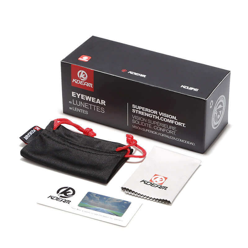 KDEAM Okulary Przeciwsłoneczne Polaryzacyjne KDEAM GLGZ Vibe - zestaw akcesoriów z etui, ściereczką i kartą gwarancyjną