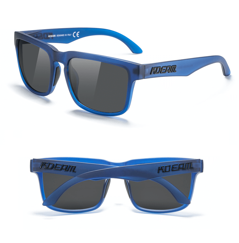 KDEAM Okulary Przeciwsłoneczne Polaryzacyjne KDEAM Navi Indigo, okulary przeciwsłoneczne polaryzacyjne, UV400, kolor niebieski, unisex, widok z przodu